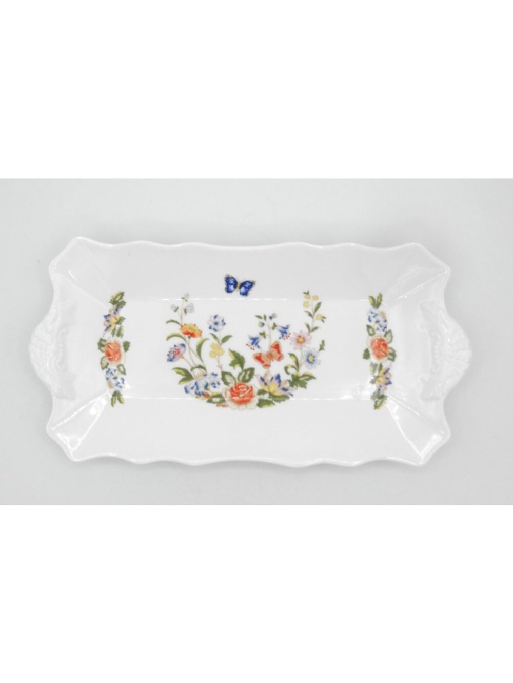 Cottage Garden by Aynsley Large Sandwich Tray Vine Shaped Cream and Sugar AYNOGA - Picture 5 of 14